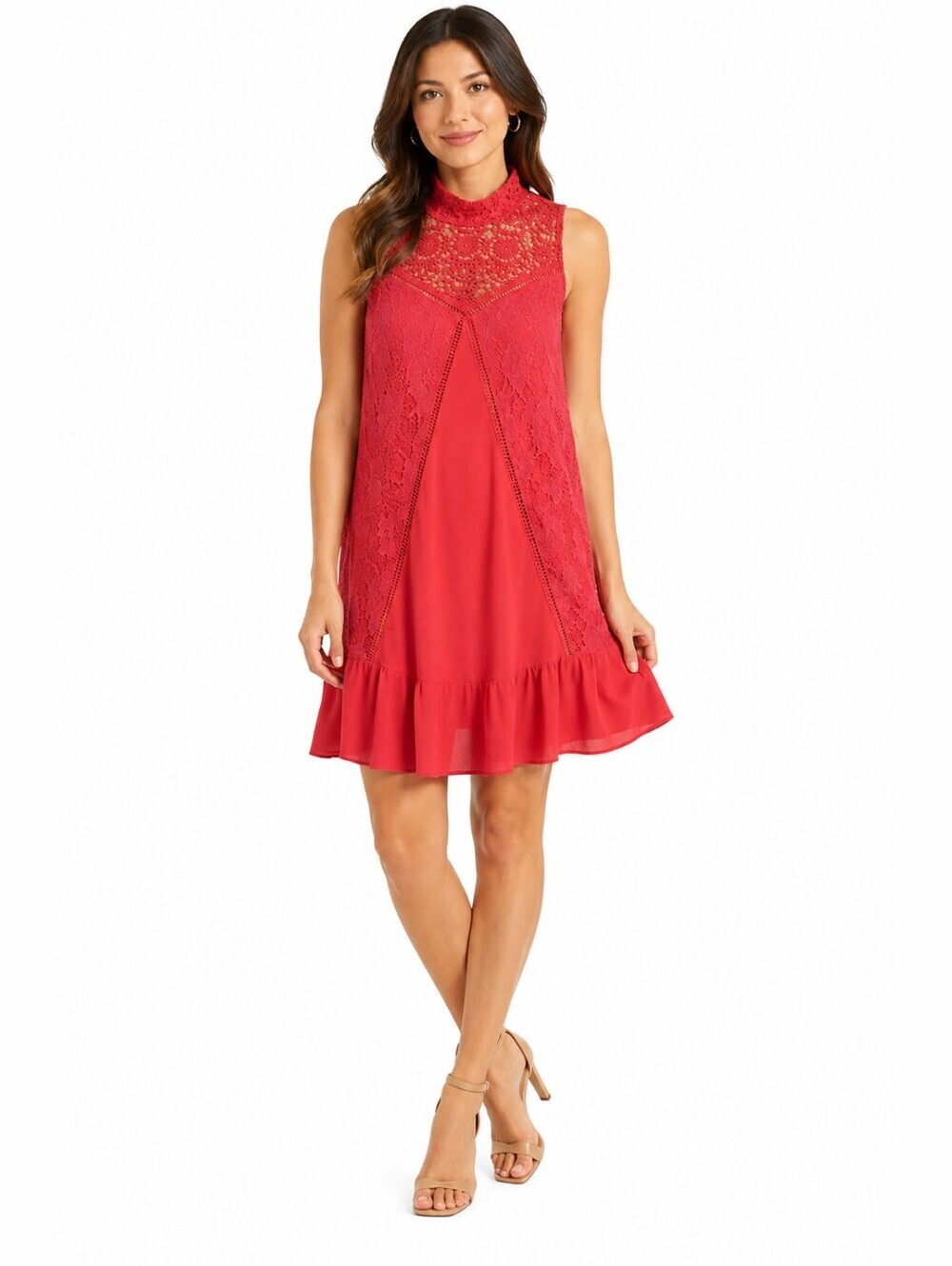 Abercrombie & Fitch Burgundy Red Dress Sleeveless Lace Embroidered Women's Small